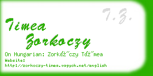 timea zorkoczy business card